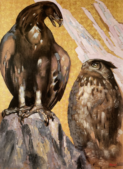 Paul JOUVE (1878-1973) - L'aigle et le hibou, vers 1925.